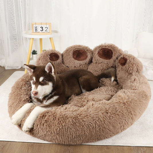 Lit moelleux en forme de patte – Confort premium pour chiens et chats